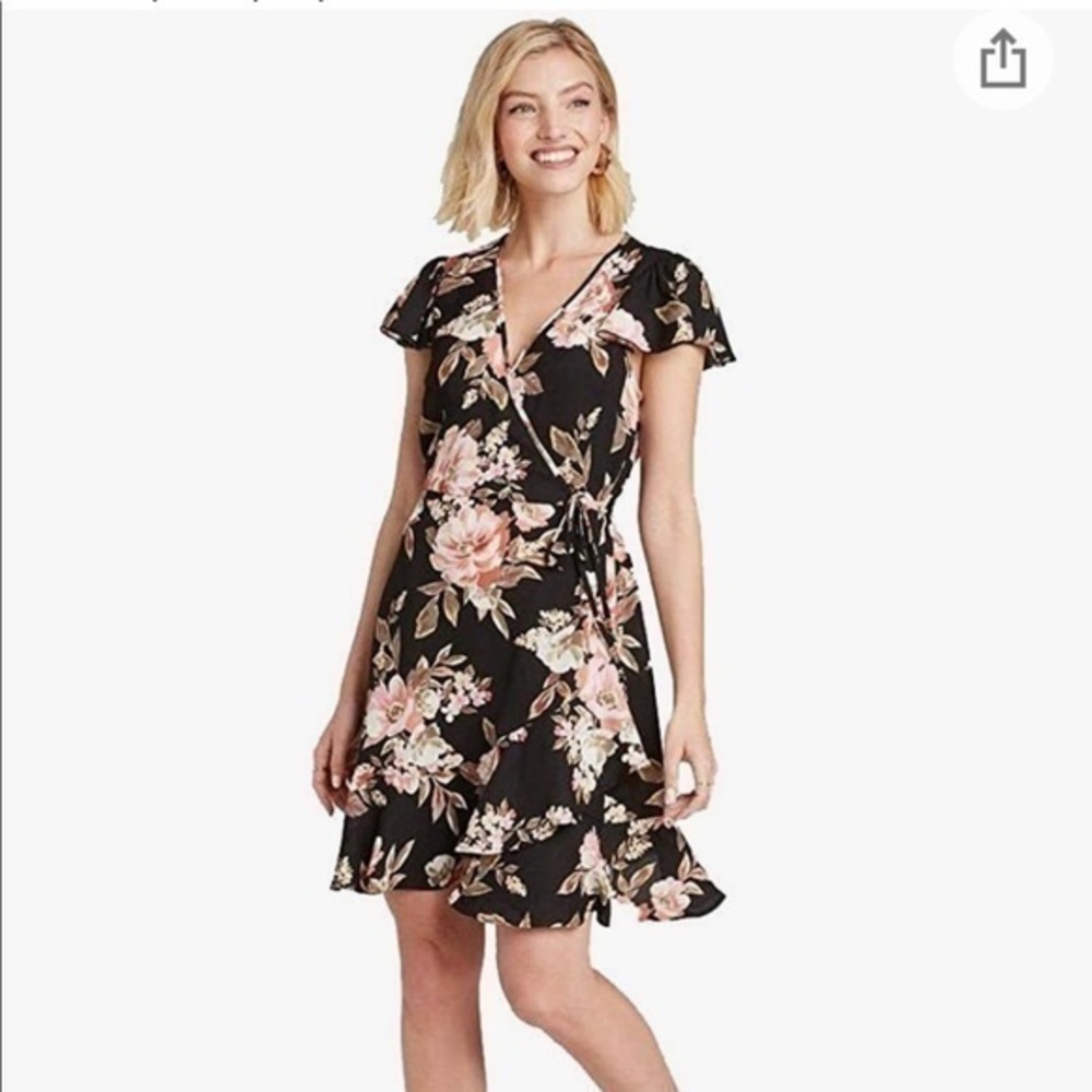 Black and Pink Floral Dress